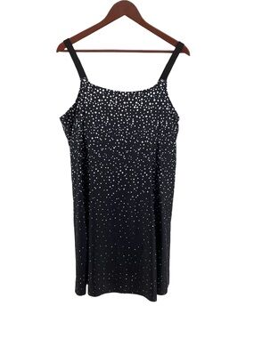 🦋 Bloomchic Black Polka Dot Swim Dress, Size 22-24